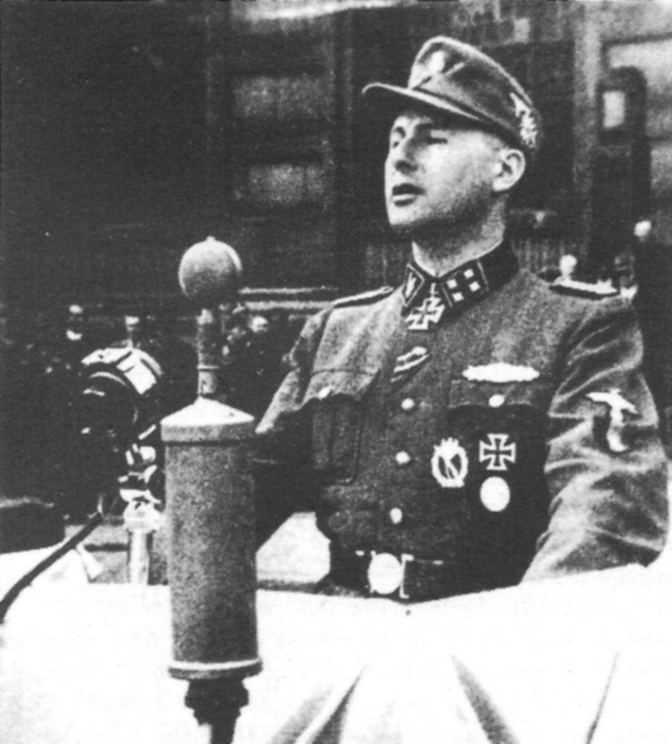 Léon Degrelle speaking, Brussels, Belgium, 1944