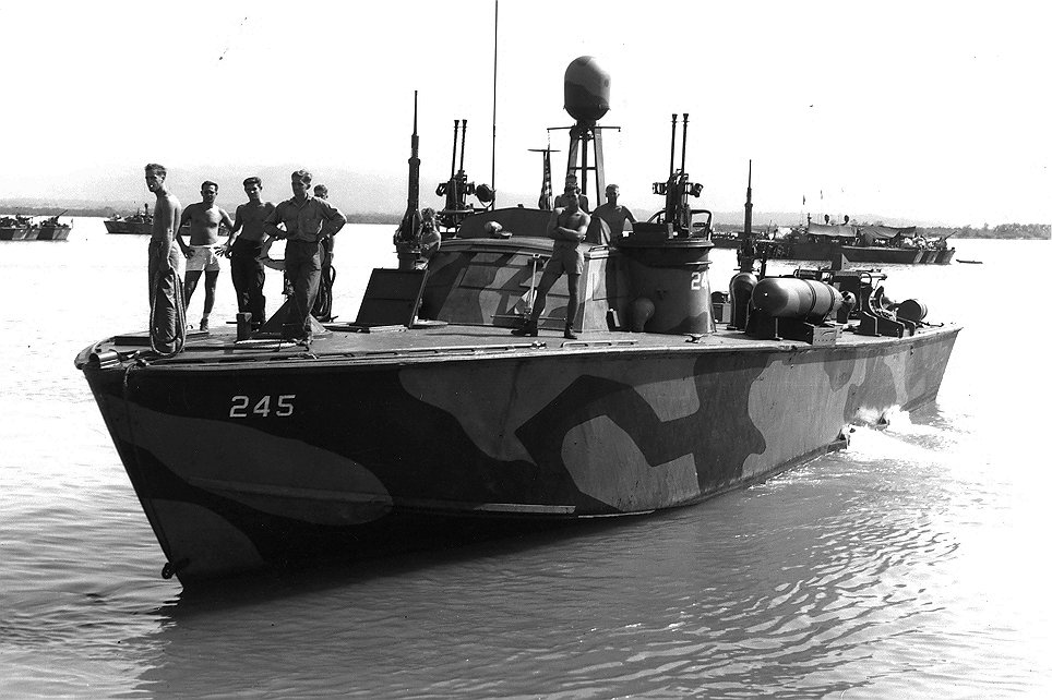 PT-245, a Higgins 78-footer of Motor Torpedo Boat Squadron 20 (MTBRon 20), southwest Pacific, circa 1945.