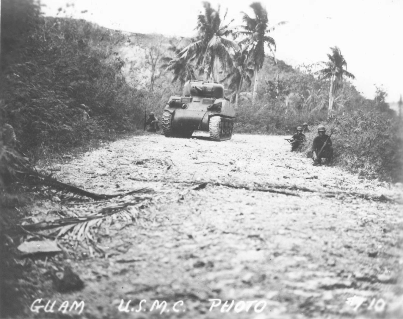 US Marine Sherman tank, Guam, Jul-Aug 1944