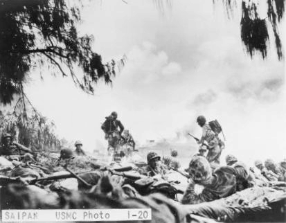 US Marines fighting on Saipan, Mariana Islands, Jun-Jul 1944