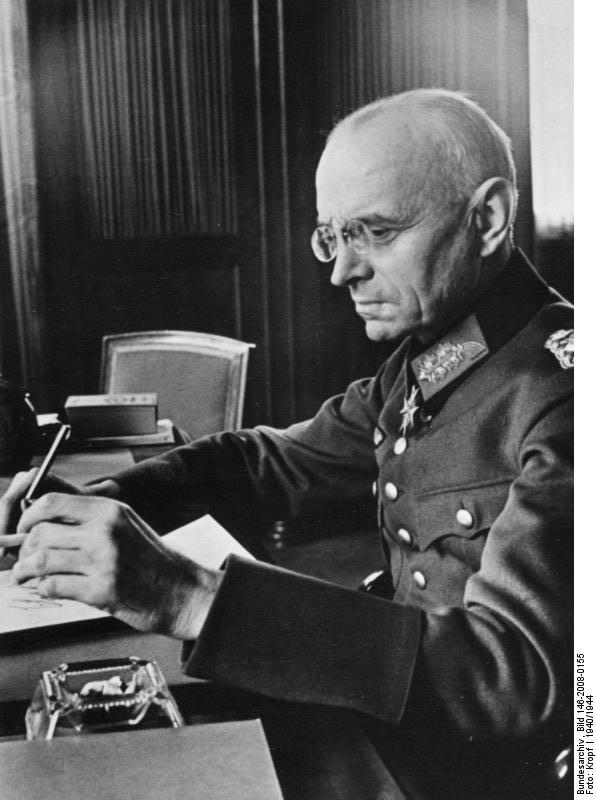 General der Infanterie Alexander von Falkenhausen working at his desk, Belgium, 1940s