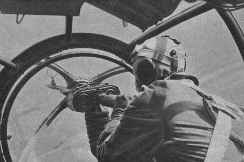 MG 15 machine gun aboard a He 111 bomber, date unknown