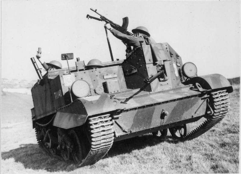 Universal Carrier Mk I of UK Duke of Cornwall's Light Infantry at Sussex Downs in southern England, United Kingdom, 18 Oct 1940