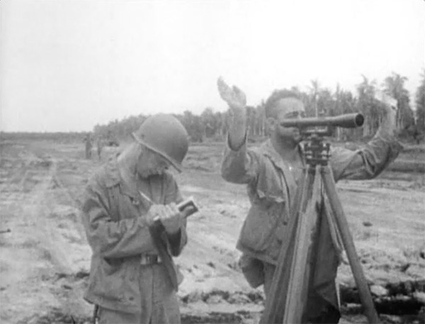 American surveying Lunga Point Airfield, Guadalcanal, Solomon Islands, Aug 1942