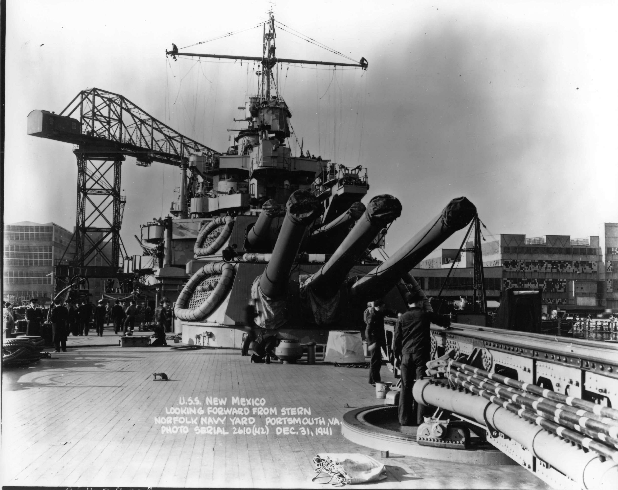 USS New Mexico, Norfolk Navy Yard, Portsmouth, Virginia, United States, 31 Dec 1941, photo 5 of 5