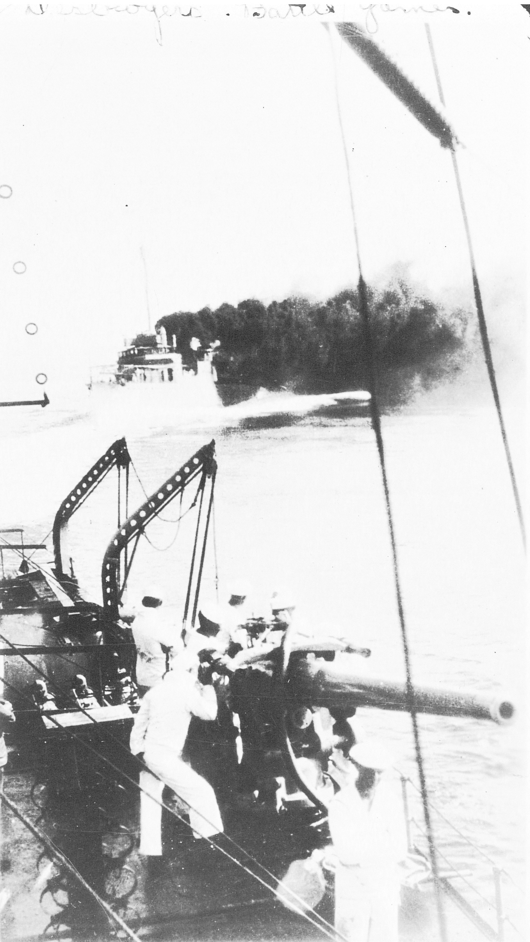 USS Colorado during destroyer battle games, mid-1920s