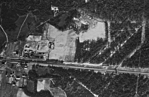 Aerial photo of Sobibór concentration camp, Poland, 1944