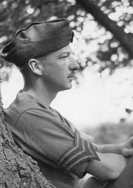 Sergeant John Morris of the British Army Film and Photographic Unit relaxing in Africa, late 1942.