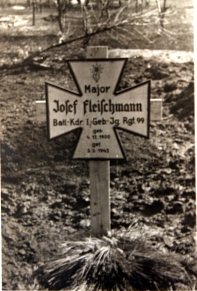 Grave of Major Josef Fleischmann of German Army mountain troops, date and location unknown