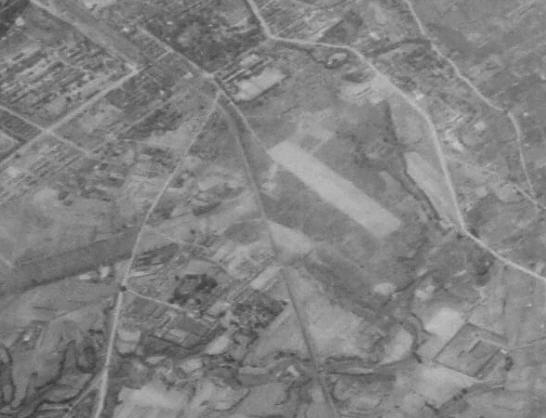 Aerial photo of Tainan, Taiwan, 10 Sep 1944, photo 2 of 2; note grey rectangular region, soon misidentified by US military as Tainan North Airfield, was actually a Japanese Army shooting range