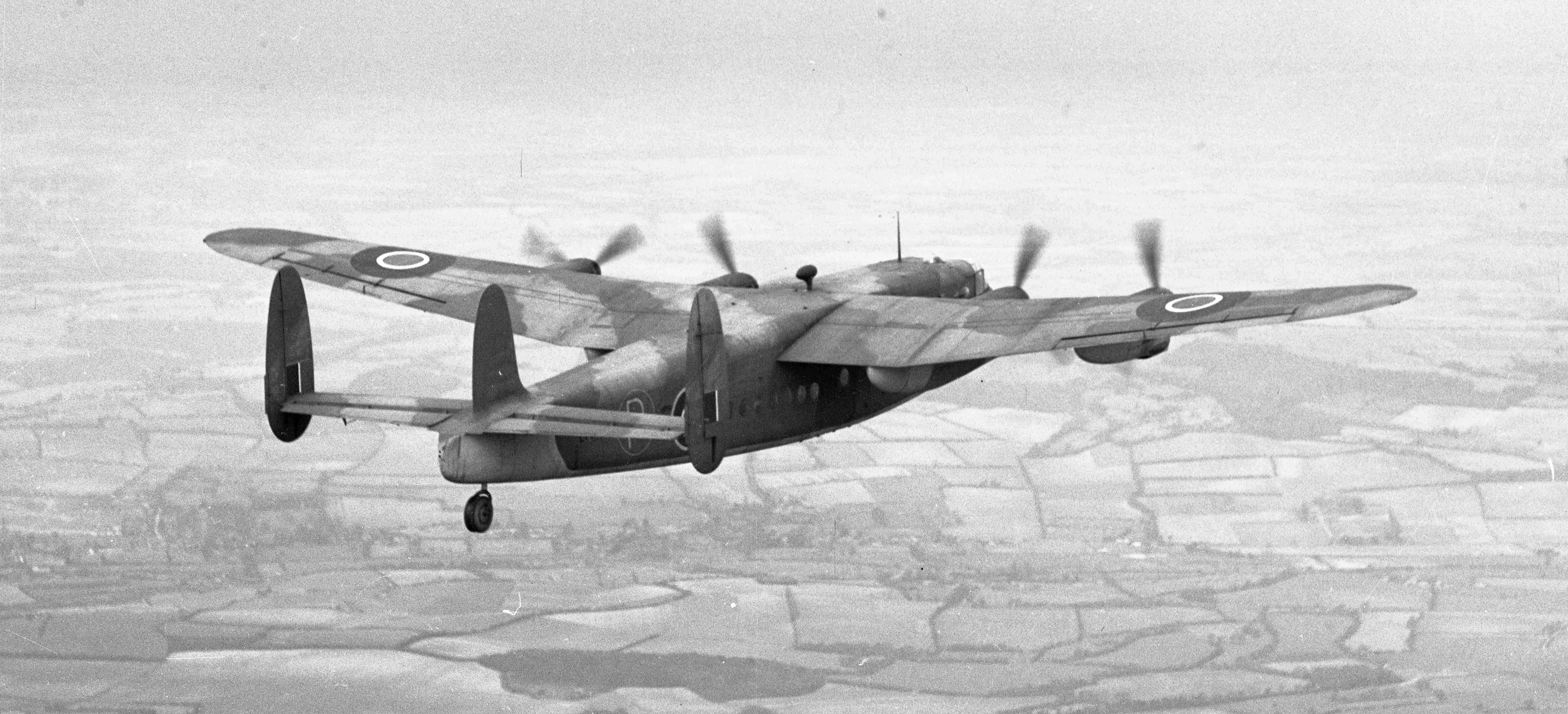 Avro York transport aircraft in flight, date unknown