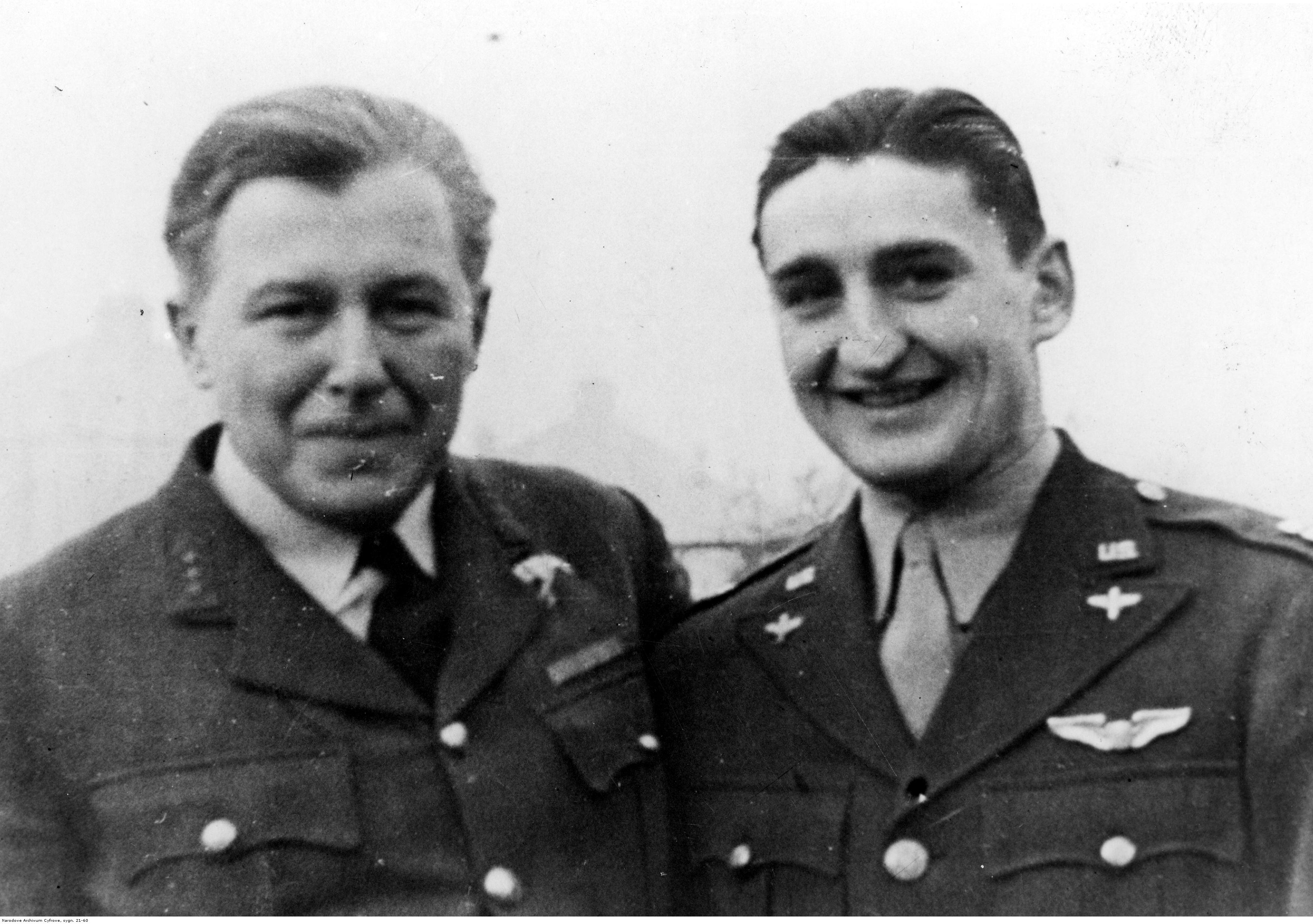 Francis Gabreski (right) with an unidentified serviceman, 1940s