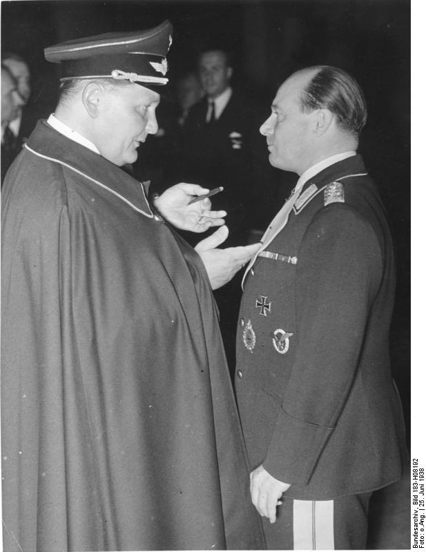Hermann Göring and Ernst Udet in conversation, Germany, 25 Jun 1938