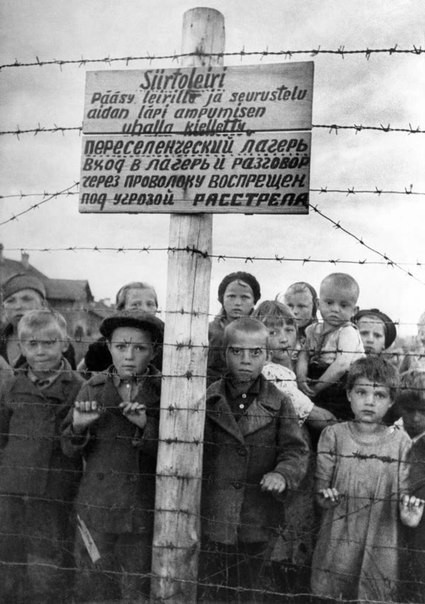 Russian children in the Petrozavodsk Concentration Camp at the time of liberation, Petrozavodsk, Russia, 28 Jun 1944