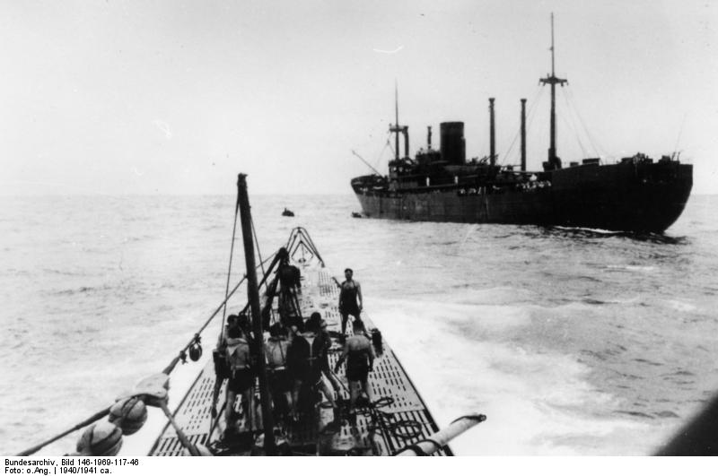 Kormoran at sea, seen from a German submarine, circa 1940-1941