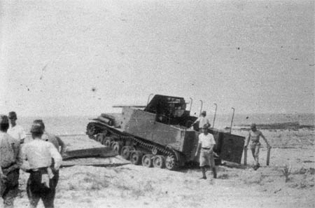 Type 5 Na-To tank destroyer conducting a field test, Japan, 1945