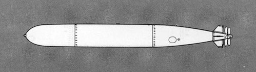 Line drawing of the Mark 10 torpedo from the United States Navy’s publication “A Brief History of U.S. Navy Torpedo Development,” 1978.