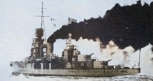 Light cruiser Pinghai, 1937 [Colorized by WW2DB]