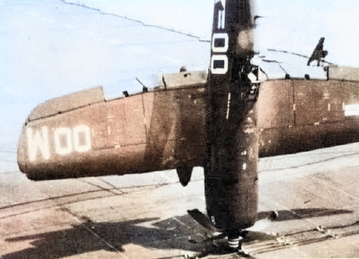 F4U-4 Corsair fighter after a bad landing aboard USS Coral Sea in the Mediterranean Sea, 2 Aug 1950; seen in Jul 1978 issue of US Navy publication Naval Aviation News [Colorized by WW2DB]