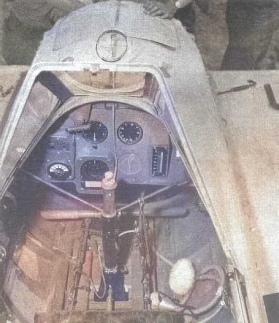 Cockpit of a MXY7 Ohka Model 11 aircraft, date unknown [Colorized by WW2DB]