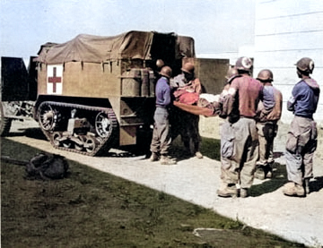 M3 half-track ambulance near Anzio, Italy, 1944 [Colorized by WW2DB]