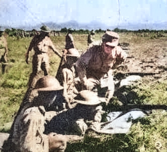 Sun Li-jen inspecting troop training, Ramgarh, India, date unknown [Colorized by WW2DB]