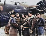 Brigadier General Westside T. Larson, commanding officer of Antisubmarine Command in England, commending Captain Jack H. Shaw, Navigator of B-24D Liberator 