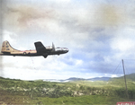 B-29 Superfortress “Tokyo Local” 882nd Bomb Squadron taking off from Isley Field, Saipan, Sep-Nov1944.