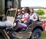 General George Marshall visits General Mark Clark, commander of the US 5th Army, at his Command Post near Tuscania, Italy where the two generals discussed “Operation Anvil.” June 1944