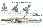 Graphic depiction of torpedo hits and the capsizing of the USS Oklahoma during the Pearl Harbor attack, Dec 7, 1941.