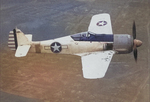 Captured Fw190G-3 No.160057 in flight, Sep 1943. It was painted in a striking white and red color scheme.