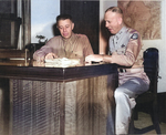 Lt General George Kenney and Maj General Ennis Whitehead, US Fifth Air Force Commander and Deputy Commander respectively, 1944.