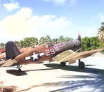 F4U-1A Corsair flown by Lt(jg) Ira Kepford of Navy Squadron VF-17 at Ondonga Field, New Georgia, Solomons, 1944.