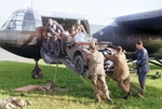 US Army troops trying load a Jeep into the side door of a Horsa I glider. A combat load would have backed the Jeep in. The Horsa II nose section was hinged and swung out of the way for straight-in loading.