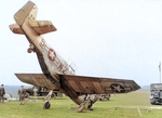 War Weary P-51B Mustang of the 84th Fighter Squadron after a landing accident at Duxford, England, United Kingdom, Apr 10, 1045