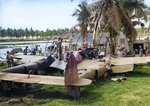 P-38G Lightning “Miss Virginia” after a belly landing at Fighter Strip #2, Kukum, Guadalcanal, Apr 1943. Days earlier, this plane, flown by Rex Barber, shot down the G4M bomber carrying Isoroku Yamamoto over Bougainville