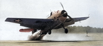 TBM Avenger being tested with Rocket Assisted Take-Off (RATO), 1943. Location unknown.