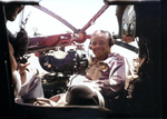 Bombardier 2Lt Everett Hanes in the nose of a B-26 Marauder of the 344th Bomb Group flying from Florennes, Belgium, 1945. Note the Norden bombsight.