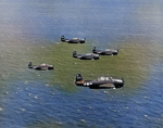 TBM-3E Avengers of Torpedo Squadron VT-86 flying from USS Wasp (Essex-class), late Aug 1945