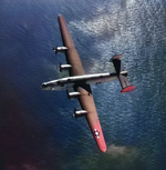 US Navy PB4Y-1 Liberator patrol bomber flying over the Pacific, 1944-45.