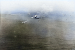 Yamato being attacked in the East China Sea, 7 Apr 1945. Note the Agano-class cruiser Yahagi in the upper left distance.