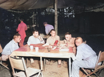 Major Nellus Rhodes, Colonel Carlton Smith, Colonel Rothwell Brown, Lieutenant General Joseph Stilwell, and General Liao Yaoxiang at Liao