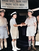 Raymond Spruance, Bruce Fraser, and Chester Nimitz at Nimitz