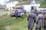 George Patton having just scolded a tank crew for timidly sandbagging a tank, Germany, May 1945