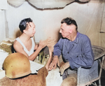 Lieutenant General Joseph Stilwell with Lieutenant General Hu Su of Chinese 30th Division, Myitkyina, Burma, 18 Jul 1944