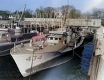 PT-434, an American built British Vosper design 70-foot motor torpedo boat shortly after completion at the Herreshoff Manufacturing Company in Bristol, Rhode Island, United States, Mar 1944.