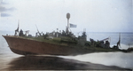 PT-370 of MTB Squadron 18 on patrol in the Philippines, circa Nov 1944. PT-370 was a 70-foot Canadian boat and only four such boats were built. All four were outfitted as Elco 80s despite being 10 feet shorter.