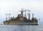 USS Ancon at anchor, San Francisco Bay, California, United States, circa Dec 1945