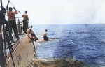 USS S-44 retrieving torpedoes, 1926