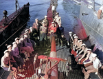 Crew of USS S-44 around the deck gun, Brisbane, Australia, Aug-Sep 1942